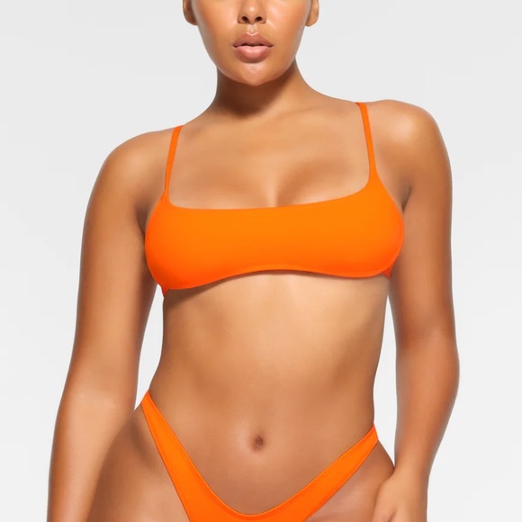 SKIMS Signature Swim Micro Scoop Bikini Top Limited Edition Orange Size Medium - Picture 2 of 5